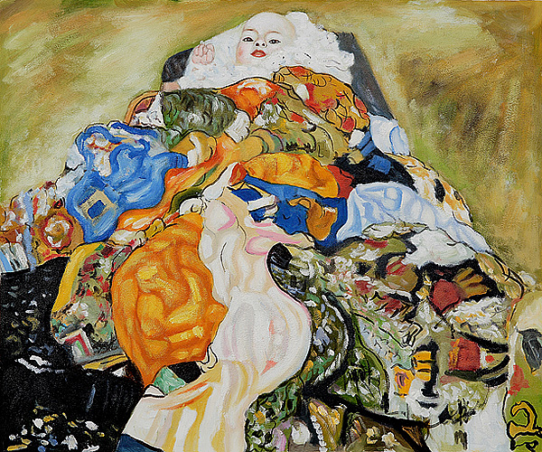 Baby Cradle - Gustav Klimt Paintings